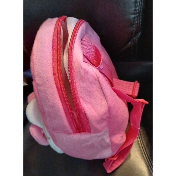 Sanrio pink HELLO KITTY bow plush backpack bag dbl zipper - Picture 3 of 9